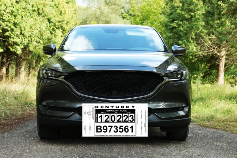Modelo de ejemplo de placas temporales en Kentucky