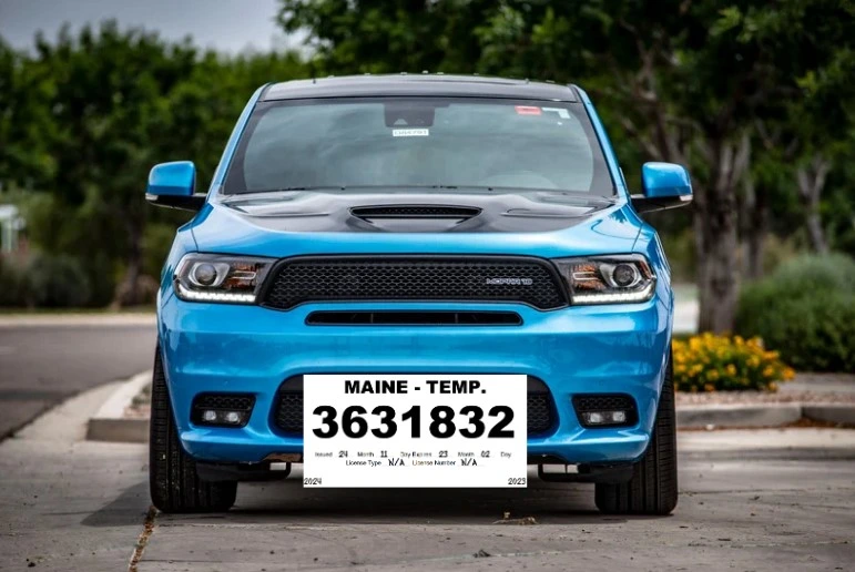 Modelo de ejemplo de placas temporales en Maine