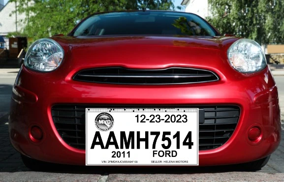 Modelo de ejemplo de placas temporales en Montana