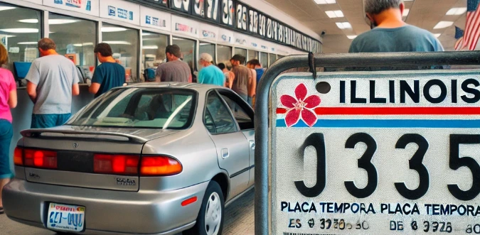 Donde Puedo Sacar una Placa Temporal en Illinois DMV